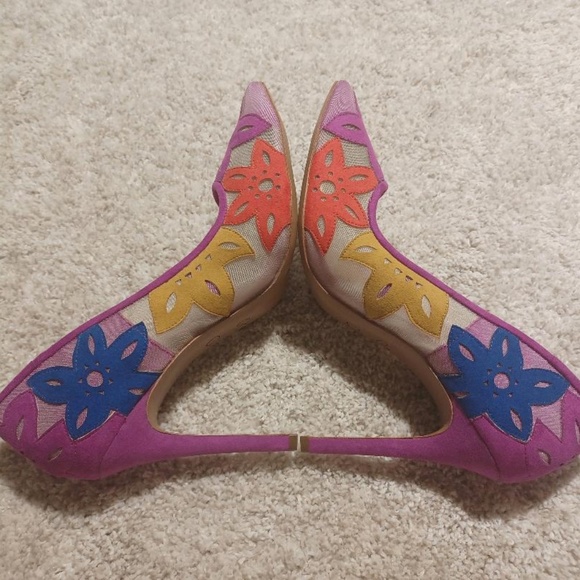 JESSICA SIMPSON NEW JP-PERIE Vivid Orchard Sueded Stiletto Pumps - Picture 4 of 7